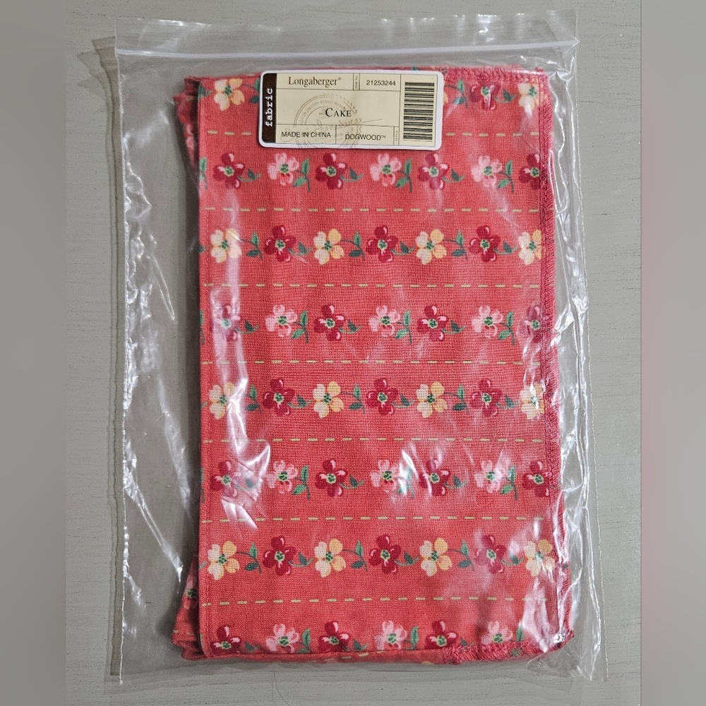 Rare HTF Longaberger CAKE Basket Liner Dogwood Floral 100% Cotton #21253244 New